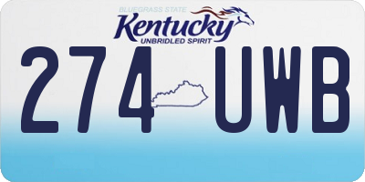 KY license plate 274UWB
