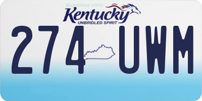 KY license plate 274UWM