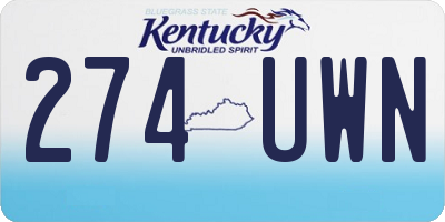KY license plate 274UWN