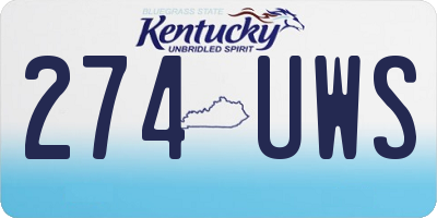 KY license plate 274UWS
