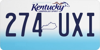 KY license plate 274UXI