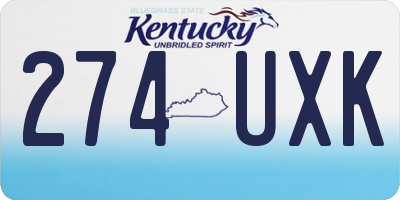 KY license plate 274UXK