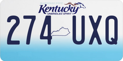 KY license plate 274UXQ