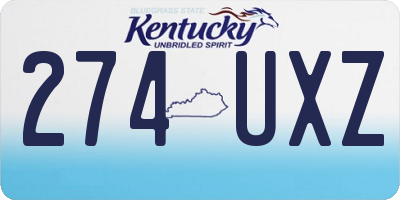 KY license plate 274UXZ