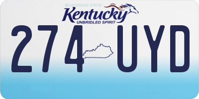 KY license plate 274UYD