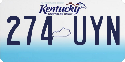 KY license plate 274UYN