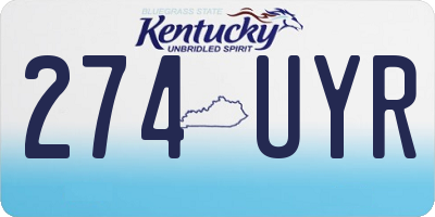 KY license plate 274UYR