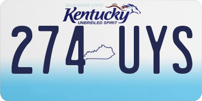 KY license plate 274UYS