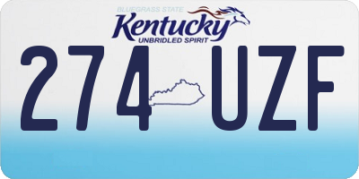 KY license plate 274UZF