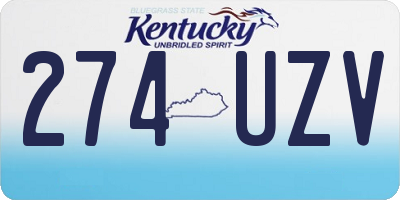 KY license plate 274UZV