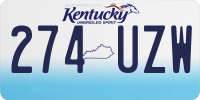 KY license plate 274UZW
