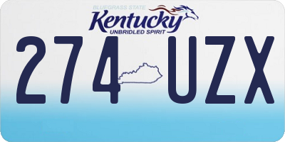 KY license plate 274UZX