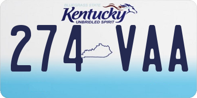 KY license plate 274VAA