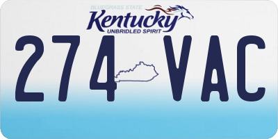KY license plate 274VAC