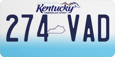 KY license plate 274VAD