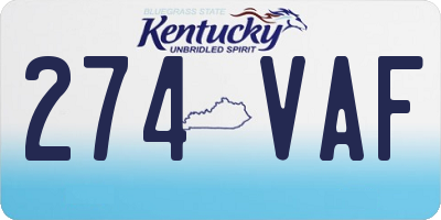 KY license plate 274VAF