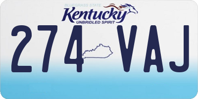 KY license plate 274VAJ