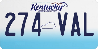 KY license plate 274VAL