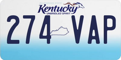 KY license plate 274VAP