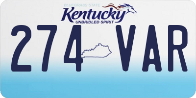 KY license plate 274VAR