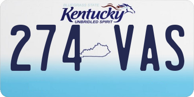 KY license plate 274VAS
