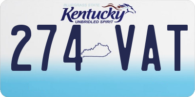 KY license plate 274VAT