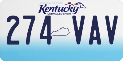 KY license plate 274VAV