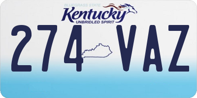 KY license plate 274VAZ