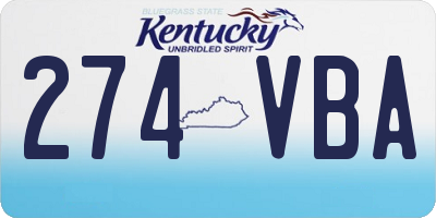 KY license plate 274VBA