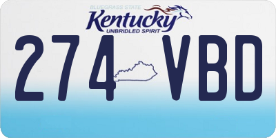 KY license plate 274VBD
