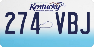 KY license plate 274VBJ