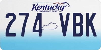 KY license plate 274VBK