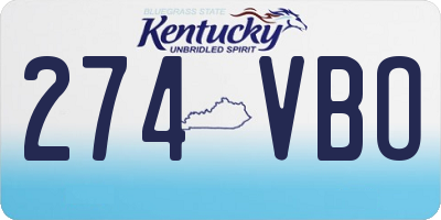 KY license plate 274VBO