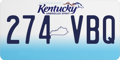 KY license plate 274VBQ