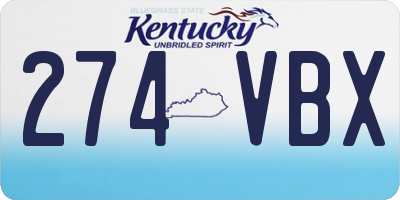 KY license plate 274VBX