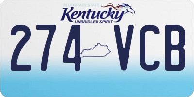 KY license plate 274VCB