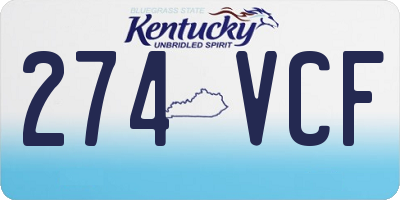 KY license plate 274VCF
