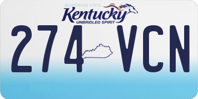 KY license plate 274VCN