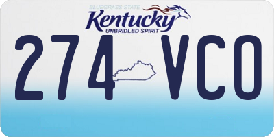 KY license plate 274VCO