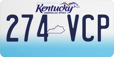 KY license plate 274VCP