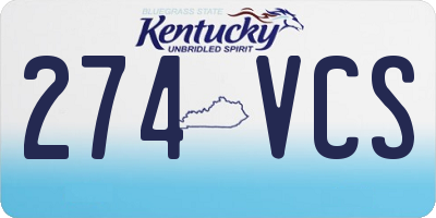 KY license plate 274VCS