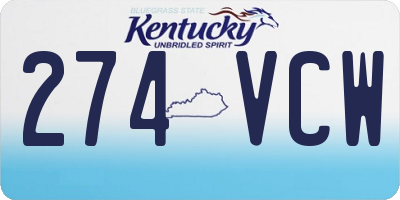 KY license plate 274VCW