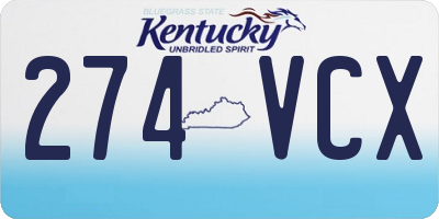 KY license plate 274VCX