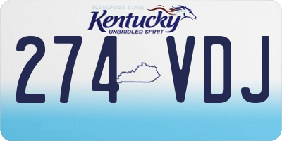 KY license plate 274VDJ