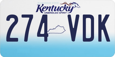 KY license plate 274VDK
