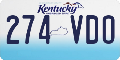 KY license plate 274VDO