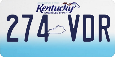 KY license plate 274VDR