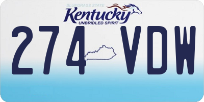 KY license plate 274VDW
