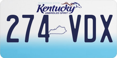KY license plate 274VDX