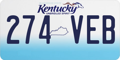 KY license plate 274VEB